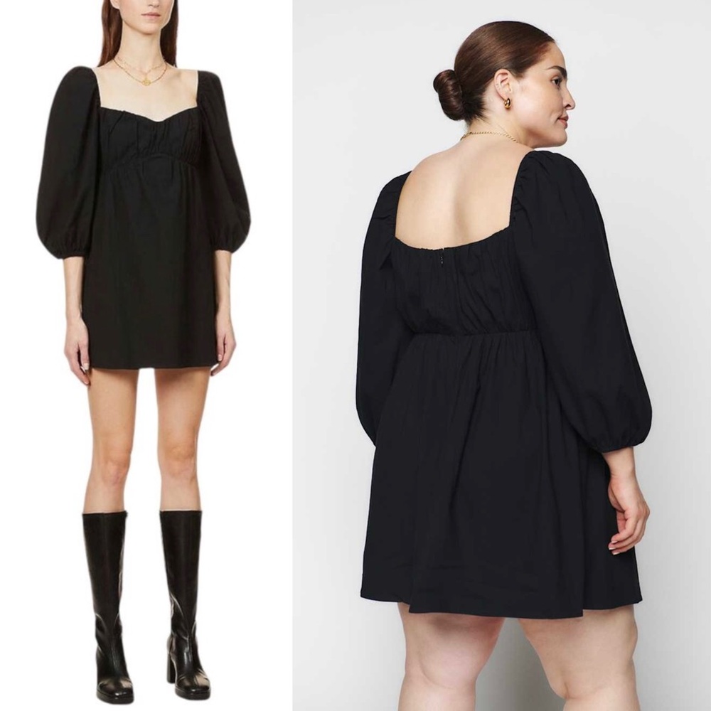 REFORMATION Sweetheart Neck Puff Sleeve Whimsigoth Empire Waist Babydoll Dress 8 - Picture 7 of 9